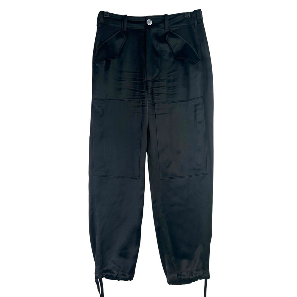 Polo Ralph Lauren Triacetate Cargo Joggers Women 0 Black Utility Gorpcore Luxe